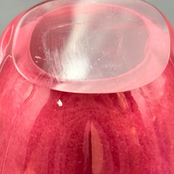 Handcrafted Glass Elephant Figurine Pink Lucky Trunk Up Paperweight Art Deco‎ - Picture 11 of 12